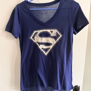 Superman Logo Navy Blue Women's T-Shirt